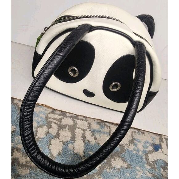 Panda Handbag MORN CREATIONS 6x9 Inch PANDARAMA Black And White Shoulder Bag - Picture 10 of 12